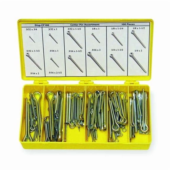Cotter Pin Assortment, 18-8 Stainless Steel, Plain, 550 Pcs