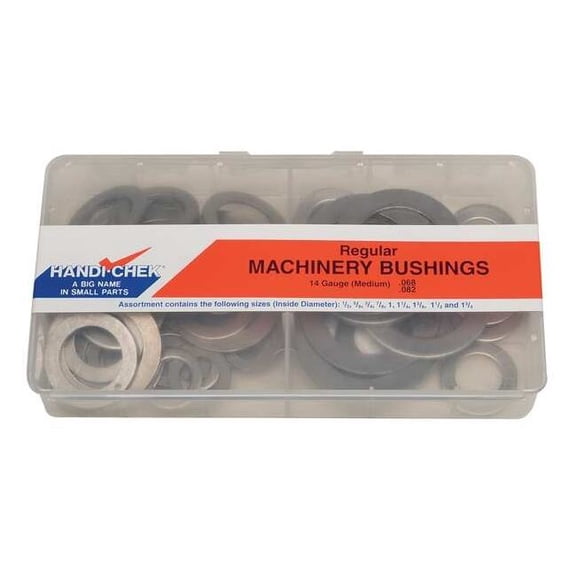 Regular 14 Gauge Machinery Bushing Assortment, Steel, Black Oxide Finish, 91 PCS