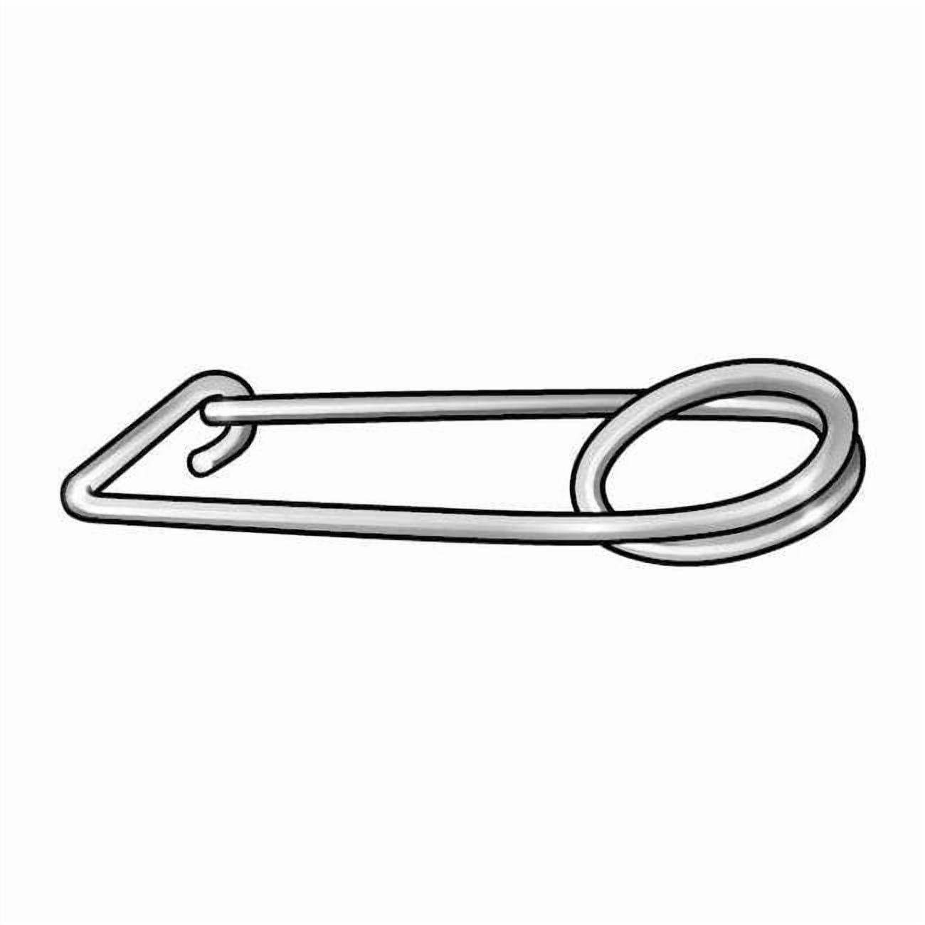 Coiled Tension Safety Pin, 3-3/4 in Lg, 0.148 in Wire Dia, 5-3/4 in Shank Lg, 10 PK