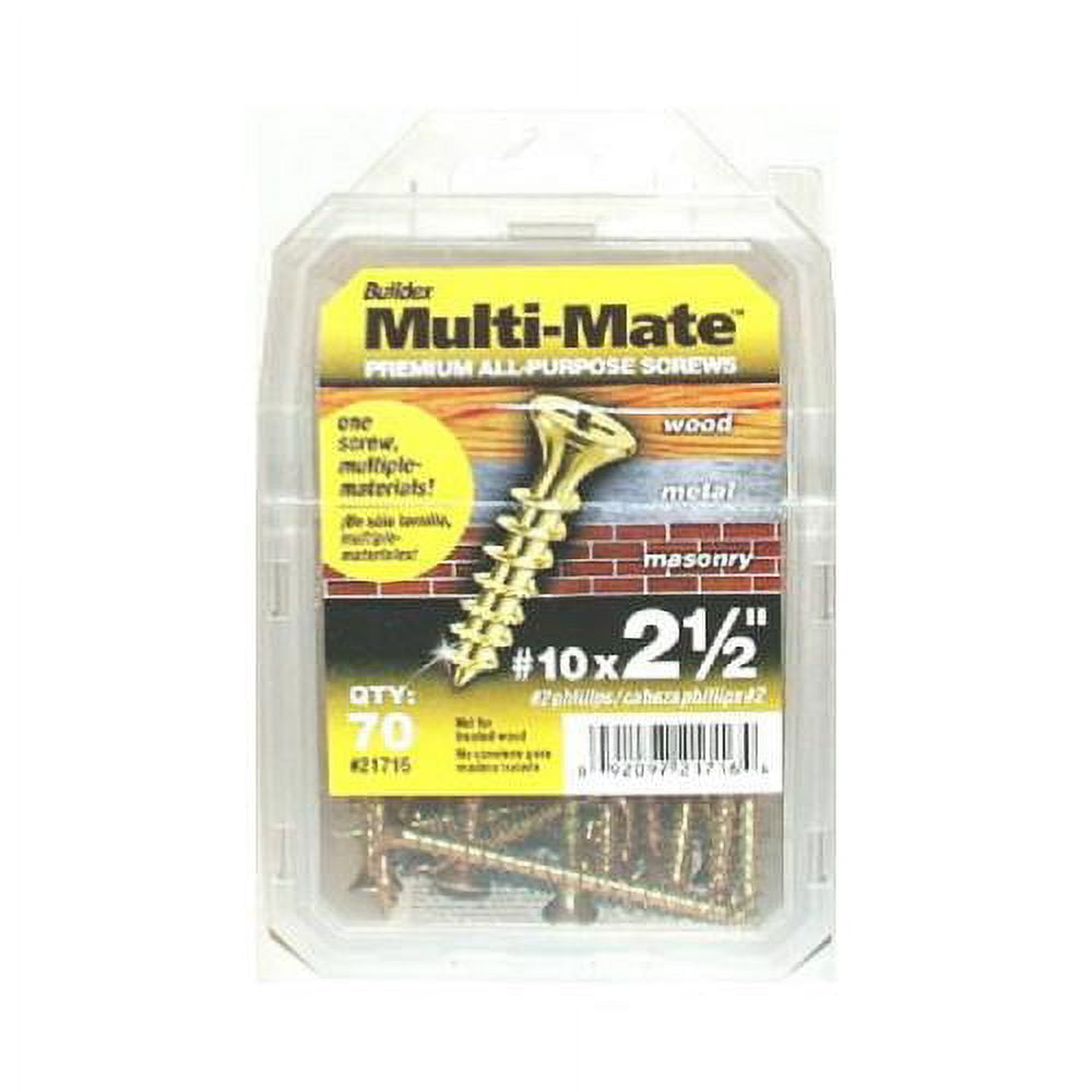 MULTI-MATE 21712 #10 1-1/2-Inch Phillips Flat-Head All-Purpose Screws  130-Pack 