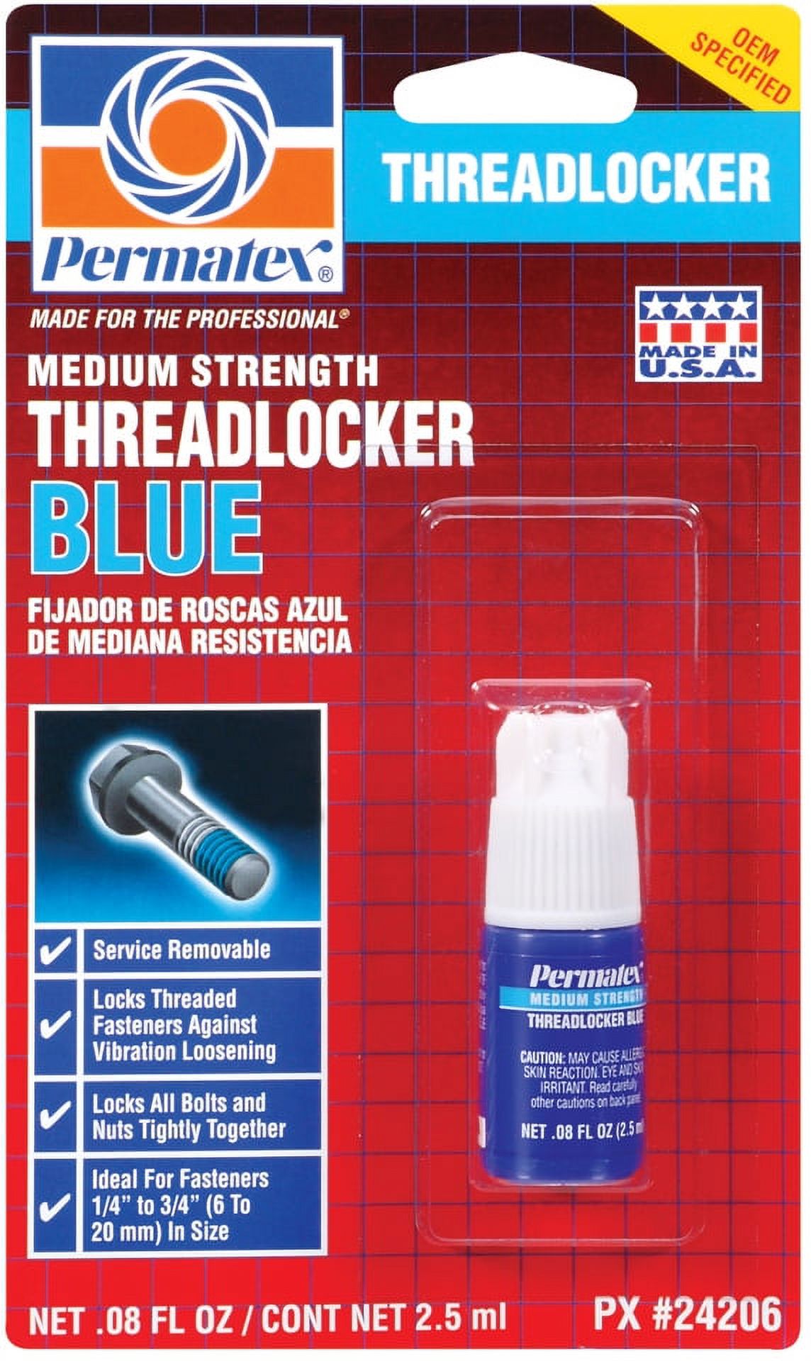 Itw Global Brands 24206 2.5mL MediumStrength Blue Threadlocker