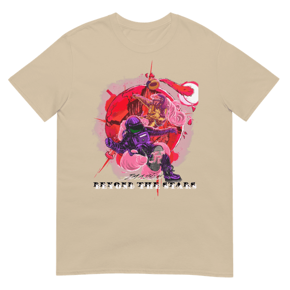 ItzUs Collections Beyond the Stars Unisex Tee Shirt - Men's Sizes S-3XL (Sand, 3XL)