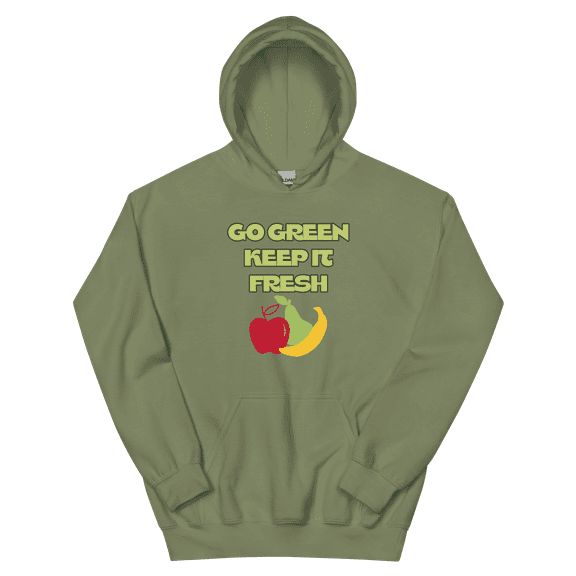 Itzus Collections Eco-Smart Print Hoodie Sweatshirt, Winter Green Unisex M