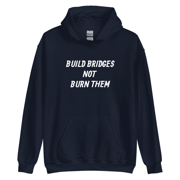 Itzus Collections Graphic Build Relationships Motivational Hoodie, Navy Unisex, Size L