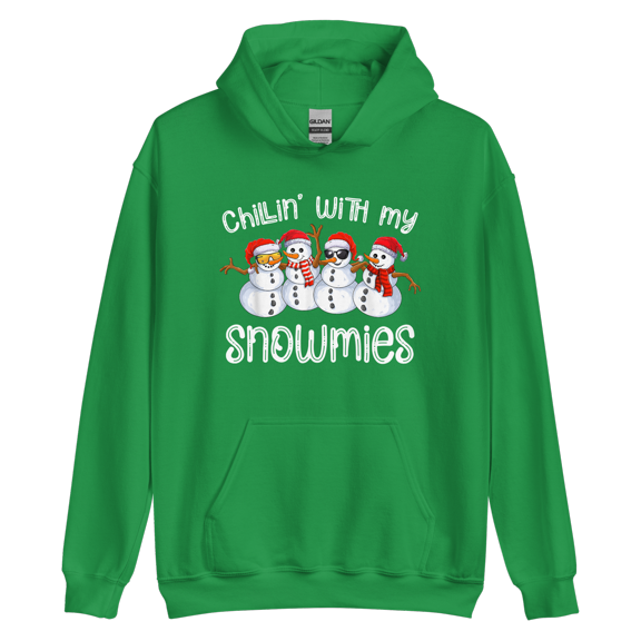 Itzus Collections Graphic Chillin Christmas Hoodie, Green Unisex, Size L