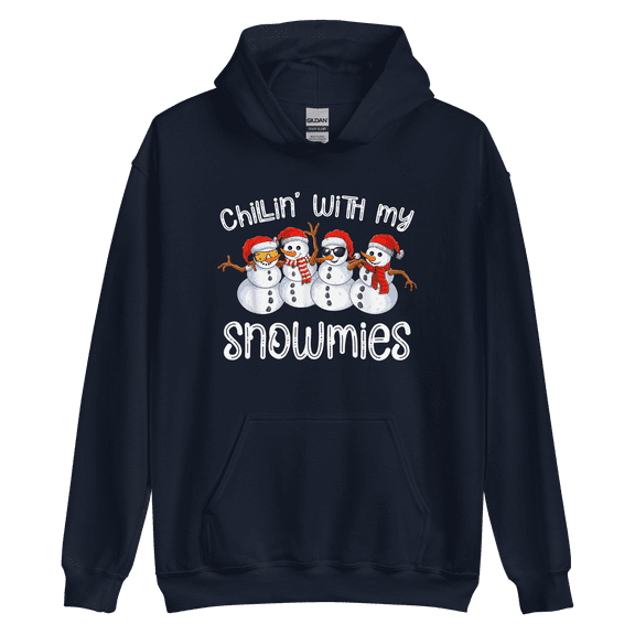 Itzus Collections Graphic Chillin Christmas Hoodie, Navy Unisex, Size S