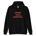 thumbnail image 1 of Itzus Collections Graphic Every Idea Counts Motivational Hoodie, Black Unisex, Size S, 1 of 3
