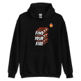 thumbnail image 1 of Itzus Collections Graphic Find Your Fire Motivational Hoodie, Black Unisex, Size S, 1 of 3