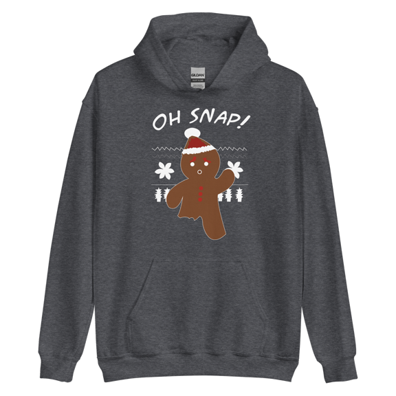 Itzus Collections Graphic Gingerbread Christmas Hoodie, Dark Heather Unisex, Size 2XL