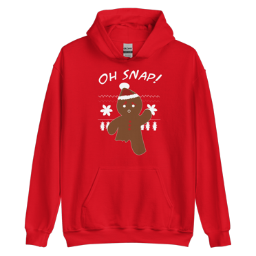 Itzus Collections Graphic Gingerbread Christmas Hoodie, Red Unisex, Size L