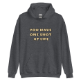 thumbnail image 1 of Itzus Collections Graphic One Shot At Life Motivational Hoodie, Dark Heather Unisex, Size 3XL, 1 of 2