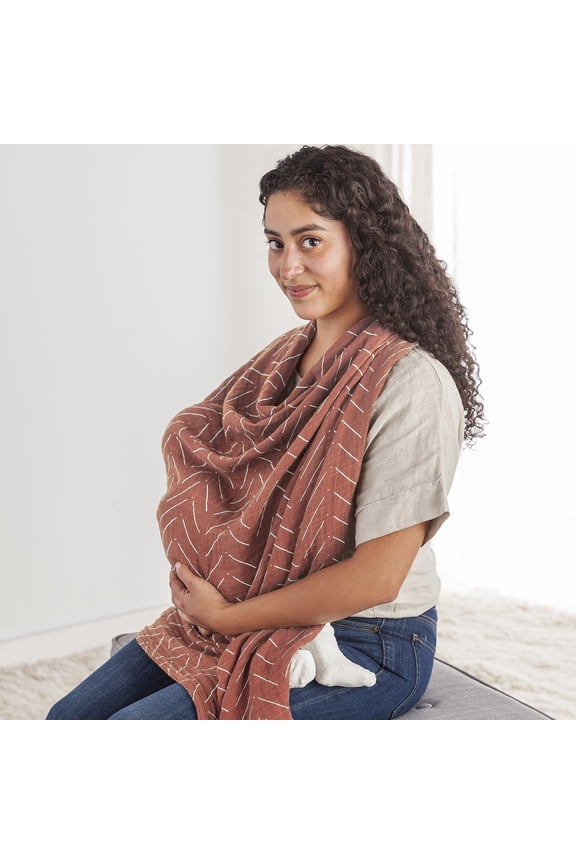 Breastfeeding Boss - a Multitasking Must-Have for Nursing, Swaddling & More in Rust Mudcloth