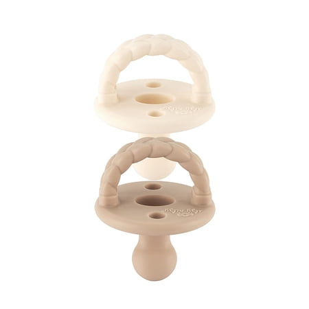 Itzy Ritzy Orthodontic Silicone Pacifier - 6-18m Toast & Buttercream