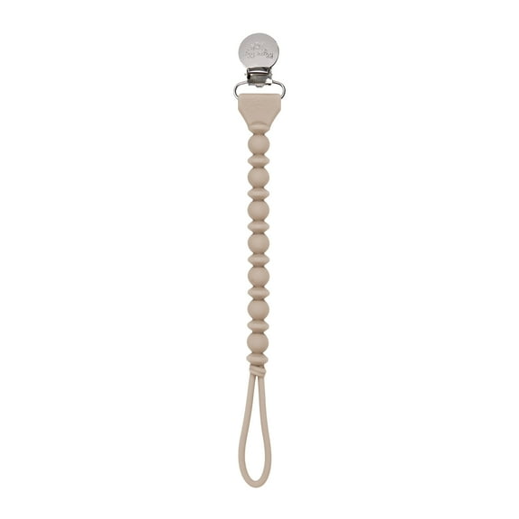 Itzy Ritzy Sweetie Strap Beaded Silicone Pacifier Clip, Unisex, Toast