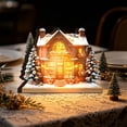 thumbnail image 1 of Iuaoueui Christmas Village Houses Set LED Light up Christmas Town Figurines, Mini Accessories, Desktop Ornaments, Battery Operated, Winter Snow House Tabletop Decor For Mantel, 1 of 8