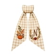 thumbnail image 1 of Iuaoueui Fall Wreath Sash 7 inches with Personalized Letter Monogram, Embroidered Initial Pumpkin Bow, Linen Plaid, Winter Holiday Decor for Front Door, Garden, 1 of 7