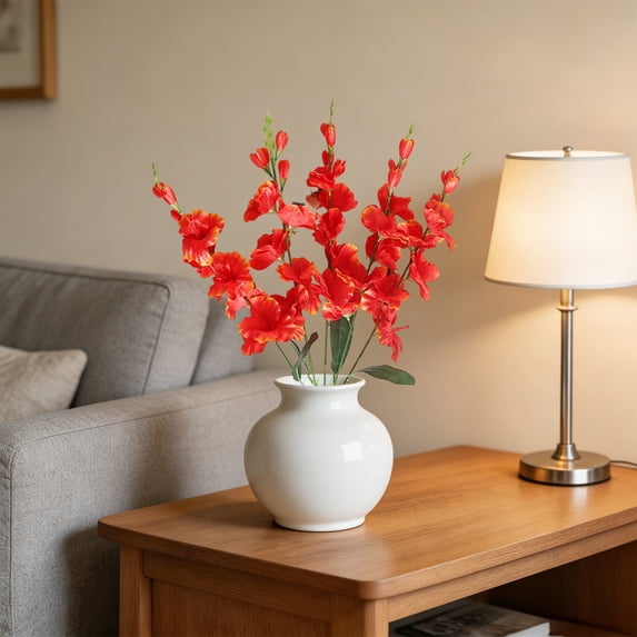 Iuaoueui Gladiolus Artificial Flowers (Five branches each, 26.8 inch, 1 ...