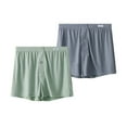 thumbnail image 1 of Iugvhana 2/3 Pack Mens Basic Solid Boxers, Comfortable Boxer Underwear, Moisture-wicking Breathable Boxers Blue#1 M, 1 of 7
