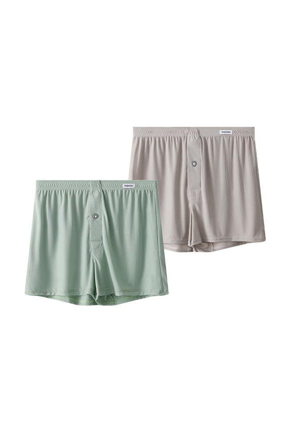 2/3 Pack Mens Basic Solid Boxers, Comfortable Boxer Underwear, Moisture-wicking Breathable Boxers Gray#1 XL