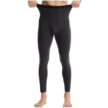 Iugvhana Base Layer Mens Bottom Pants Lightweight Silk Midweight Thermal Underwear Long Johns Compression Pants Athletic Leggings Black XXXL