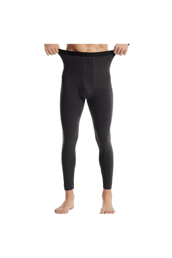 Base Layer Mens Bottom Pants Lightweight Silk Midweight Thermal Underwear Long Johns Compression Pants Athletic Leggings Black XXXL