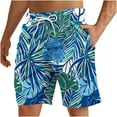 thumbnail image 1 of Iugvhana Beach Shorts for Men Lightweight Quick Drying Swimwear Swim Trunks Hawaiian Tropical Floral Summer Shorts Multicolor L, 1 of 4