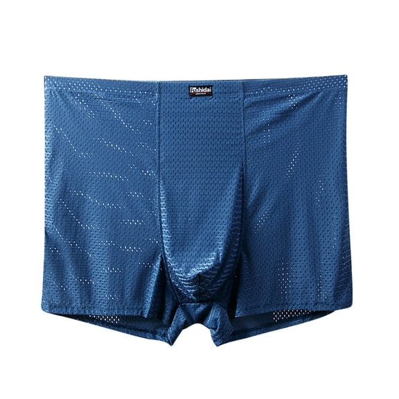 Iugvhana Big & Tall Men's Boxer Briefs – No Fly Design, Cool Plus Size Underwear Pack for Extended Comfort (2XL-13XL) Light Blue 5XL