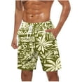 thumbnail image 1 of Iugvhana Big and Tall Swim Trunks for Men Hawaiian Tropical Bathing Summer Suit Swimsuits Beach Shorts with Pockets Yellow L, 1 of 4