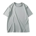thumbnail image 1 of Iugvhana Big and Tall T-Shirts for Men Moisture-Wicking Summer Short Sleeve Crew Neck Tees Solid Color Basic T Shirt Gray XXXXXL, 1 of 8