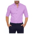 thumbnail image 1 of Iugvhana Business Dress Shirts for Men Button Down Lapel Regular Fit Solid Cotton Long Sleeve Shirt Slim Wrinkle Free Blouses Purple M, 1 of 6