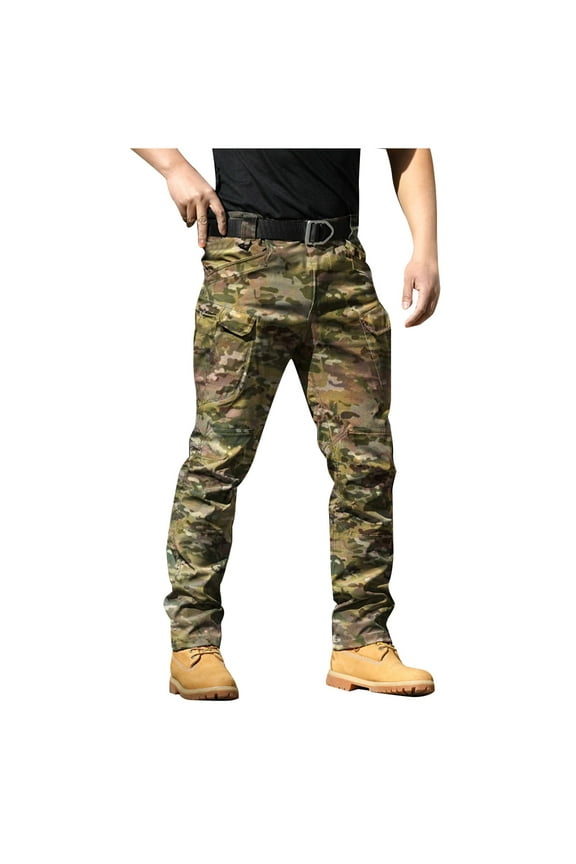 Camouflage Trousers for Men Slim Fit Outdoors Pants Hiking Traveling Multi Pockets Casual Sports Training Pants Camouflage XL