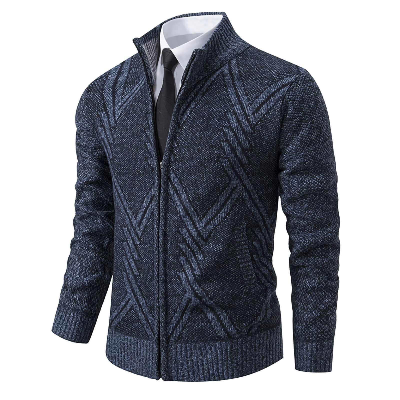 Crewneck Knitted Cardigan Men's Sweater Coat Sweater