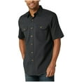 thumbnail image 1 of Iugvhana Classic Shirts for Men Short Sleeve Button Down Shirt with Double Pocket Regular-Fit Solid Color Lapel Tops Shirt Black M, 1 of 5