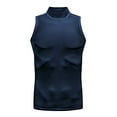 thumbnail image 1 of Iugvhana Compression Shirts and Tank Tops Men Mock Neck Sleeveless Athletic Gym Undershirt for Sports Fitness Navy L, 1 of 5
