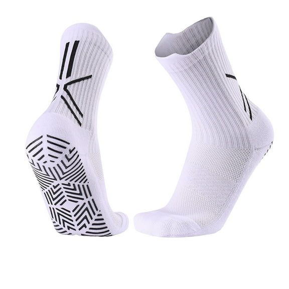 Iugvhana Compression Socks for Men & Women - Durable Fit for Running, Cycling, Basketball, Football White Free Size
