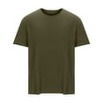 thumbnail image 1 of Iugvhana Cotton T-Shirts for Men Big and Tall Loose Casual Round Neck T-Shirt Regular Fit Solid Short Sleeve Tees Tops Army Green XXXXXL, 1 of 4