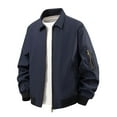 thumbnail image 1 of Iugvhana Golf Jacket for Men Full Zip Lightweight Jacket Waterproof Long Sleeve Lapel Collar Hiking Outdoor Jacket Windbreaker Navy XL, 1 of 6