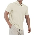 thumbnail image 1 of Iugvhana Golf Shirts for Men Quick Dry Moisture Wicking Performance Short Sleeve Collared Polo Shirt for Casual Tennis Beige XXL, 1 of 5