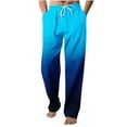 thumbnail image 1 of Iugvhana Gradient Color Trouser for Men Trendy Leisure Pockets Dawstring Elastic Waist Long Pants Loose Casual Athletic Full Length Pants Blue XXL, 1 of 4