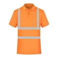 thumbnail image 1 of Iugvhana High Visibility T-Shirts for Men Reflective Hi Vis Work Safety Shirt Summer Short Sleeve Lapel Button Up Pullover Tops Orange XXL, 1 of 5