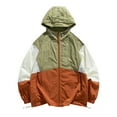 thumbnail image 1 of Iugvhana Men Casual Jacket Cooling Hoodie Contrast Color Long Sleeve Full Zip Sun Protection Light Breathable Outdoor Outwear Red XL, 1 of 6