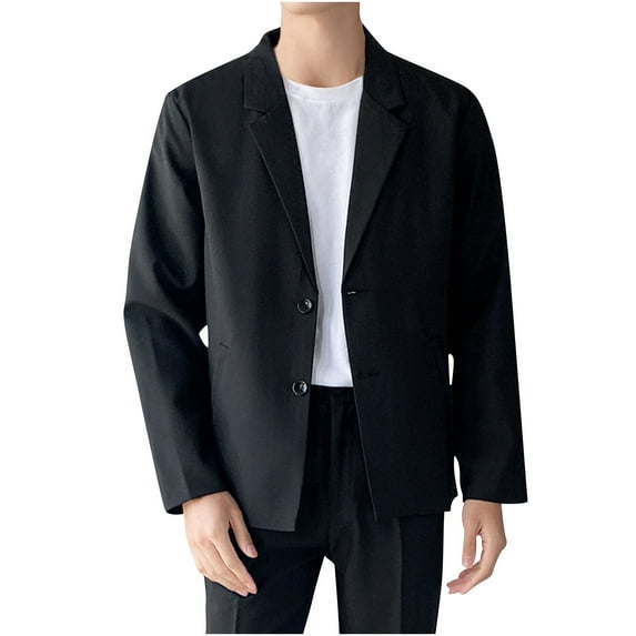 Iugvhana Men Suit Jacket Two Button Slim Fit Sport Coat Party Wedding Business Casual Blazer Jackets Free-wrinkle Coats with Pockets Blazers Black XXXL