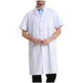 thumbnail image 1 of Iugvhana Men Women Professional Lab Coat Unisex Short Sleeve Button Down Turndown Collar Casual Work Coats with Multi Pockets,Tailored Fit White#1 M, 1 of 8