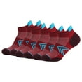 thumbnail image 1 of Iugvhana Men's 6 Pairs Athletic Ankle Socks - Short Breathable Cotton Socks with Cushioned Sole Wine XL, 1 of 3