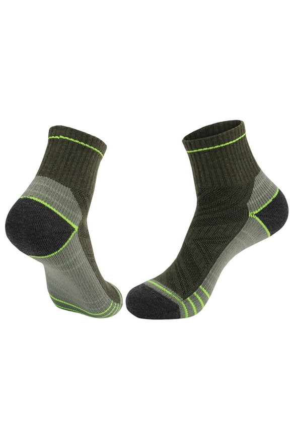 Men's Athletic Ankle Socks Running Cushioned Quarter Sports Socks Moisture Wicking Sports Socks Army Green Free Size