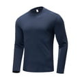 thumbnail image 1 of Iugvhana Men's Athletic Compression Shirt Running Shirts Round Neck Casual Pullover Long Sleeve Tees Tops Quicking Dry Workout T-Shirts Dark Blue XXXL, 1 of 9