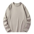 thumbnail image 1 of Iugvhana Men's Big and Tall T-Shirt Relaxed Fit Casual Solid Cotton Basic Shirt Regular-Fit Long Sleeve Crew Neck T Shirts Khaki XXXL, 1 of 7