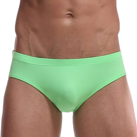 Iugvhana Men's Bikini Ice Silk Underwear Low Rise Briefs Microfiber Underpants Lightweight Breathable Tender Green XXL