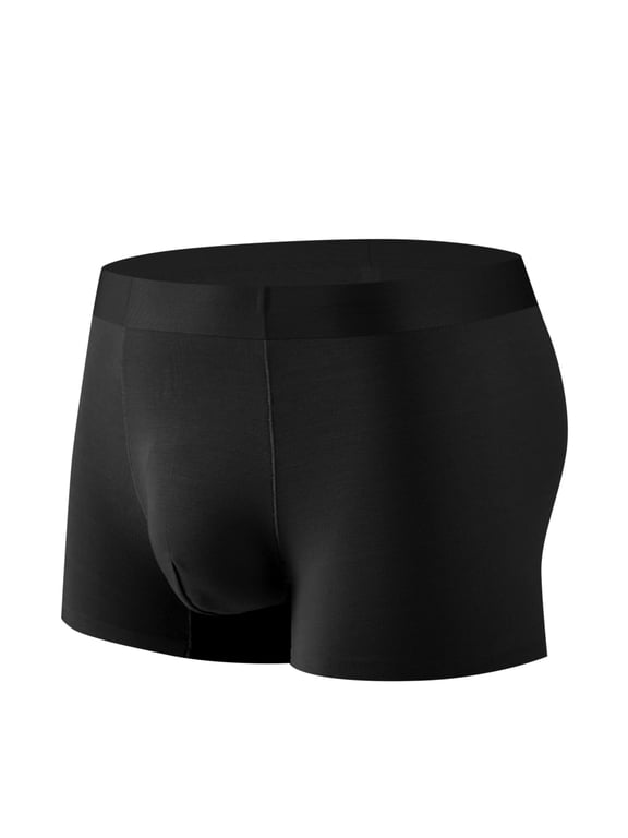 Men’s Boxer Briefs – 6” Inseam Tencel Micro Modal Underwear, Breathable & Comfortable for All-Day Wear Black L