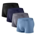 thumbnail image 1 of Iugvhana Men's Boxer Briefs, Breathable Multi Colors Seamless Modal Underwear Men, Mens Trunks Underwear 4 Pack Dark Blue XXXXL, 1 of 2